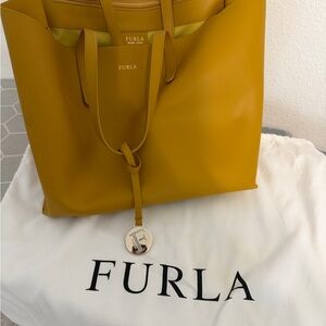 Furla Yellow Leather Tote